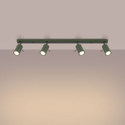 Точковий світильник RING 4xGU10/10W/230V зелений