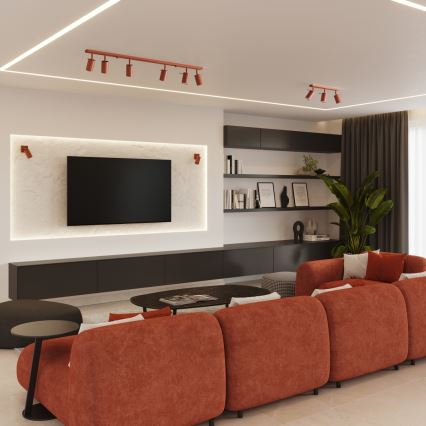 Настінний точковий світильник RING 1xGU10/10W/230V червоний