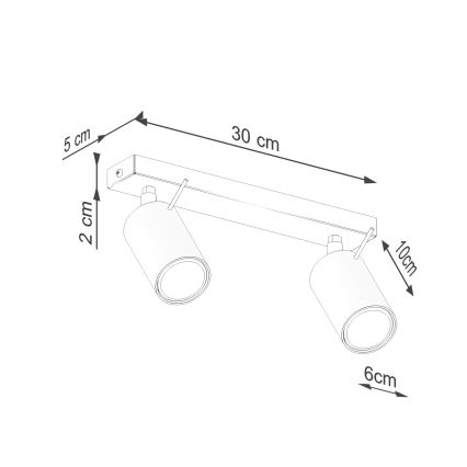 Точечный светильник RING 2xGU10/10W/230V красный