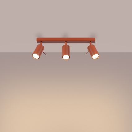 Точковий світильник RING 3xGU10/10W/230V червоний