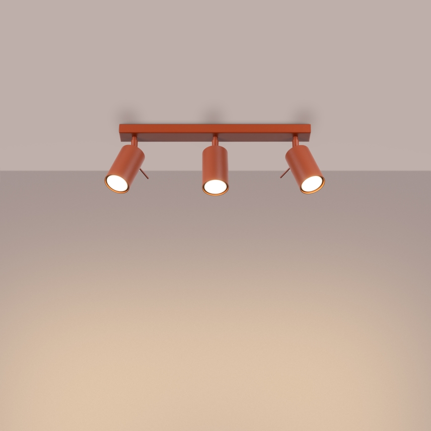 Точковий світильник RING 3xGU10/10W/230V червоний