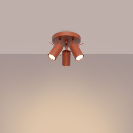 Точечный светильник RING 3xGU10/10W/230V красный