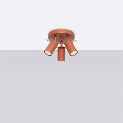 Точковий світильник RING 3xGU10/10W/230V червоний