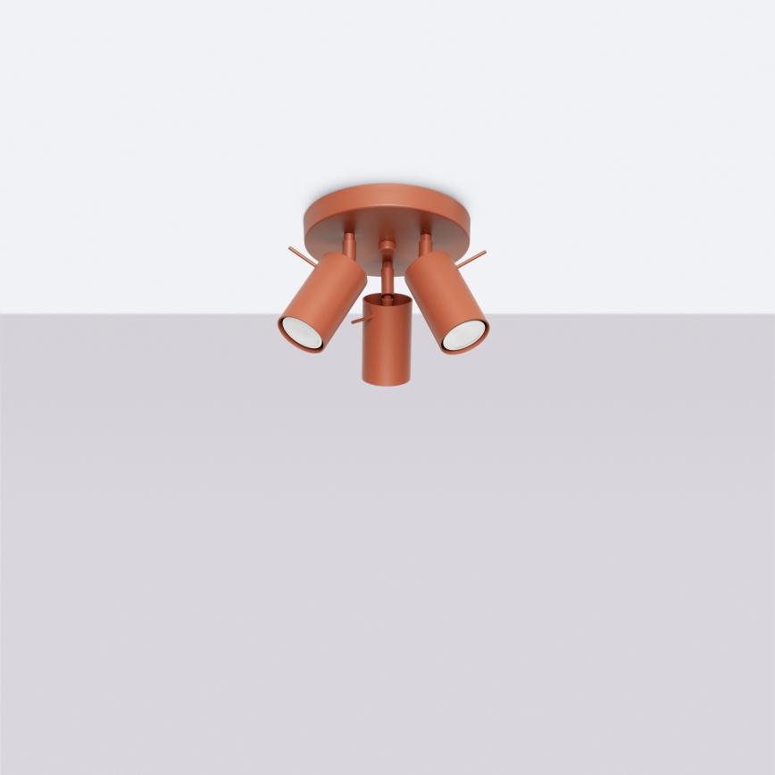 Точковий світильник RING 3xGU10/10W/230V червоний