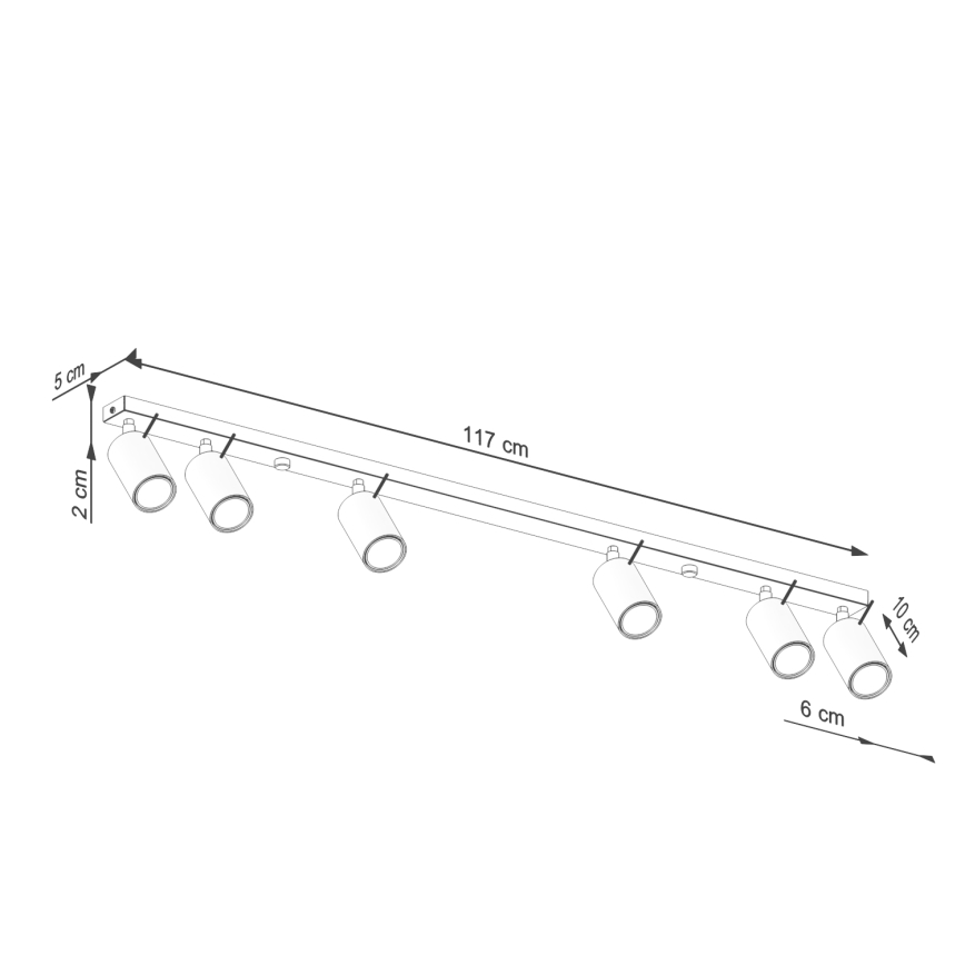 Точечный светильник RING 6xGU10/10W/230V красный