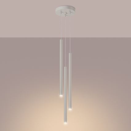 Підвісна люстра PASTELO 3xG9/8W/230V кремовий