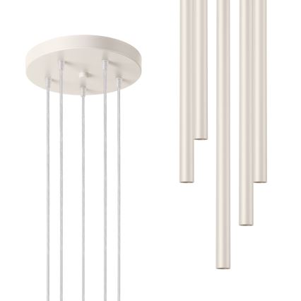 Підвісна люстра PASTELO 5xG9/8W/230V кремовий