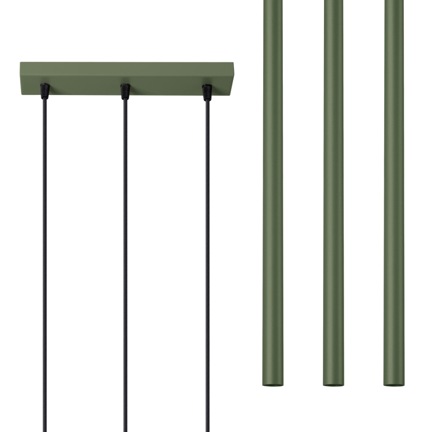 Підвісна люстра PASTELO 3xG9/8W/230V зелений