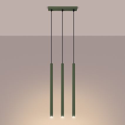 Подвесная люстра PASTELO 3xG9/8W/230V зеленый