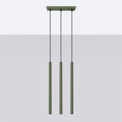 Подвесная люстра PASTELO 3xG9/8W/230V зеленый