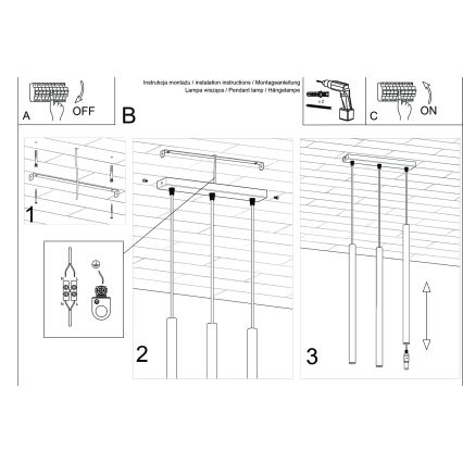 Підвісна люстра PASTELO 3xG9/8W/230V зелений