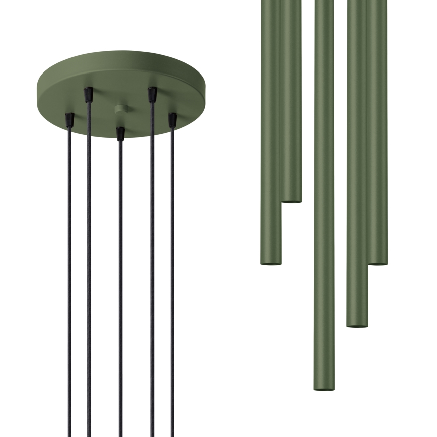 Підвісна люстра PASTELO 5xG9/8W/230V зелений