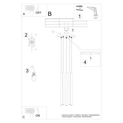 Підвісна люстра PASTELO 5xG9/8W/230V зелений