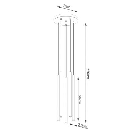 Подвесная люстра PASTELO 5xG9/8W/230V зеленый