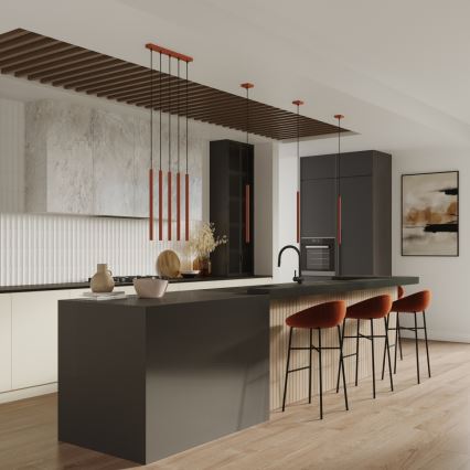 Підвісна люстра PASTELO 1xG9/8W/230V червоний