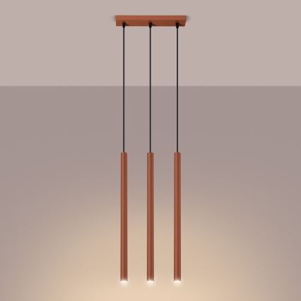Підвісна люстра PASTELO 3xG9/8W/230V червоний