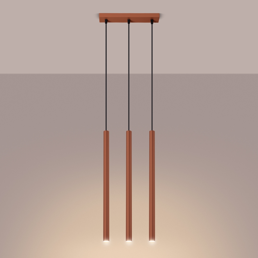 Підвісна люстра PASTELO 3xG9/8W/230V червоний