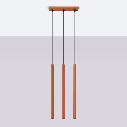 Підвісна люстра PASTELO 3xG9/8W/230V червоний