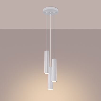 Підвісна люстра KARBON 3xGU10/10W/230V білий