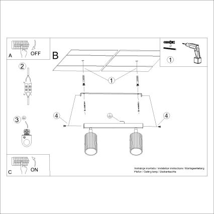 Точечный светильник KARBON 2xGU10/10W/230V белый
