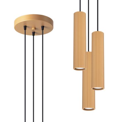 Подвесная люстра KARBON 3xGU10/10W/230V золотистый