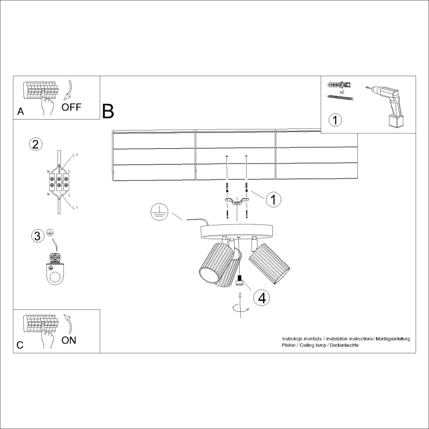 Точковий світильник KARBON 3xGU10/10W/230V золотий