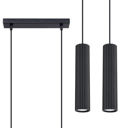 Подвесная люстра KARBON 2xGU10/10W/230V черный