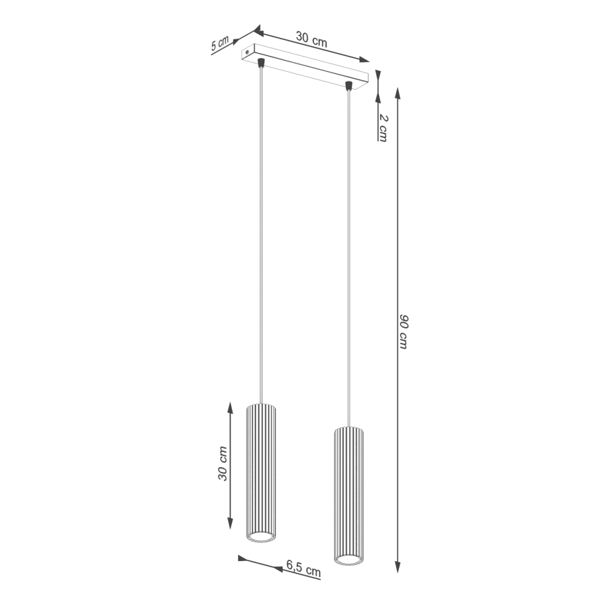 Подвесная люстра KARBON 2xGU10/10W/230V черный