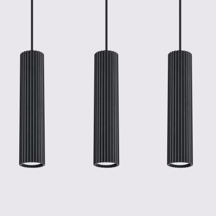 Підвісна люстра KARBON 3xGU10/10W/230V чорний