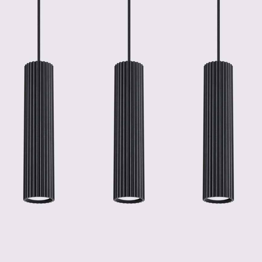 Підвісна люстра KARBON 3xGU10/10W/230V чорний