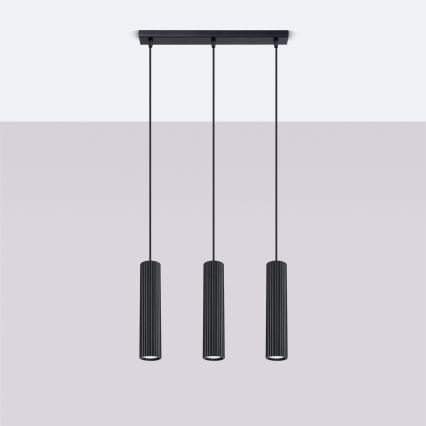 Подвесная люстра KARBON 3xGU10/10W/230V черный