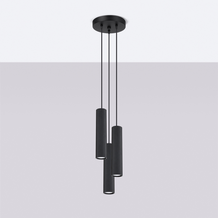 Подвесная люстра KARBON 3xGU10/10W/230V черный