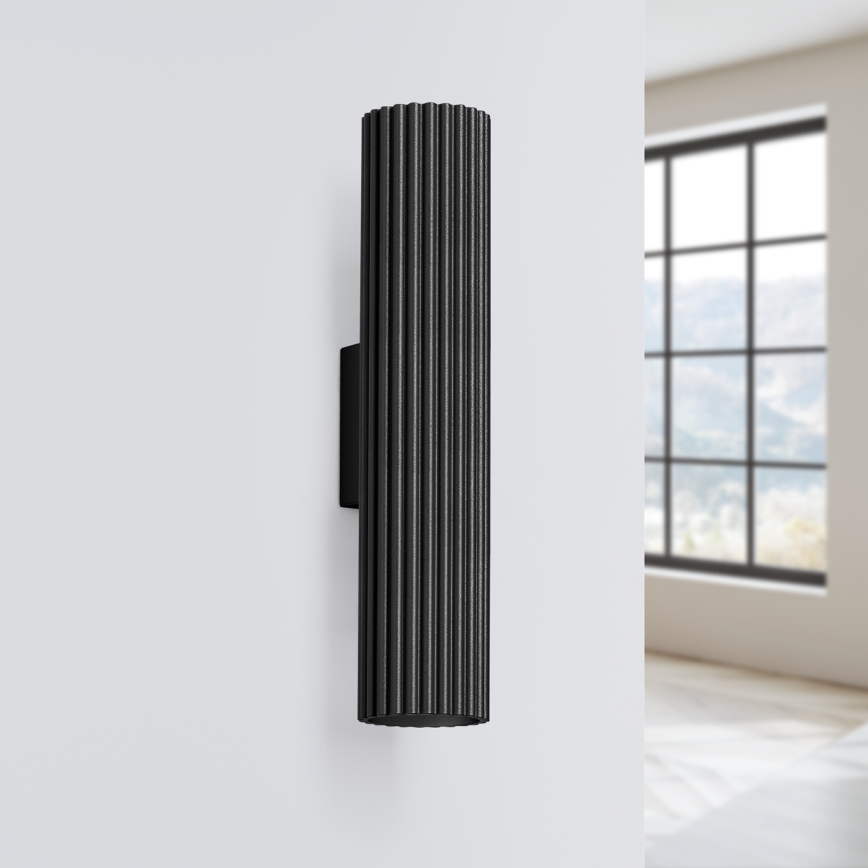 Настінний світильник KARBON 2xGU10/10W/230V чорний