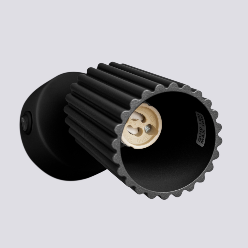 Настенный точечный светильник KARBON 1xGU10/10W/230V черный