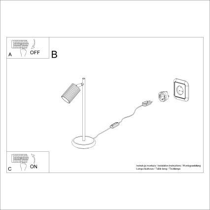 Настільна лампа KARBON 1xGU10/10W/230V чорний
