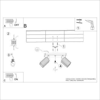Точечный светильник KARBON 4xGU10/10W/230V кремовый