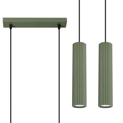 Подвесная люстра KARBON 2xGU10/10W/230V зеленый