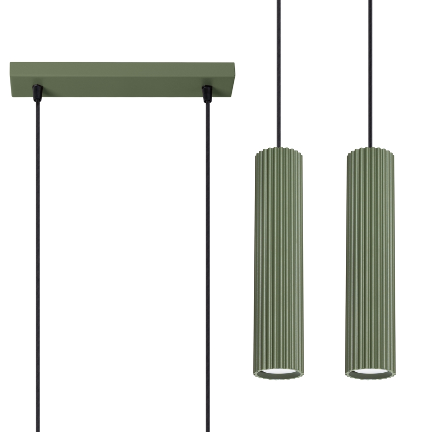 Подвесная люстра KARBON 2xGU10/10W/230V зеленый