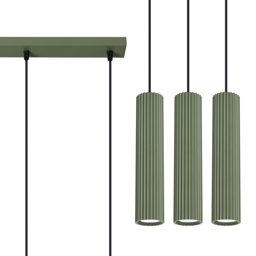 Підвісна люстра KARBON 3xGU10/10W/230V зелений