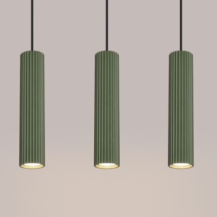 Підвісна люстра KARBON 3xGU10/10W/230V зелений