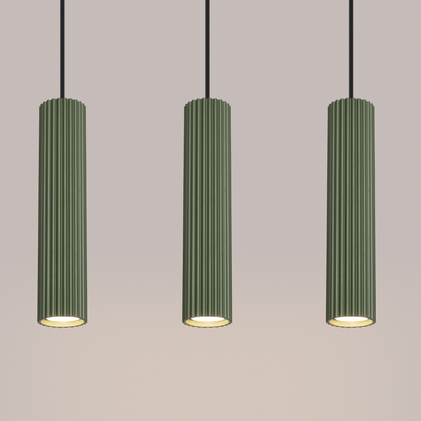 Підвісна люстра KARBON 3xGU10/10W/230V зелений