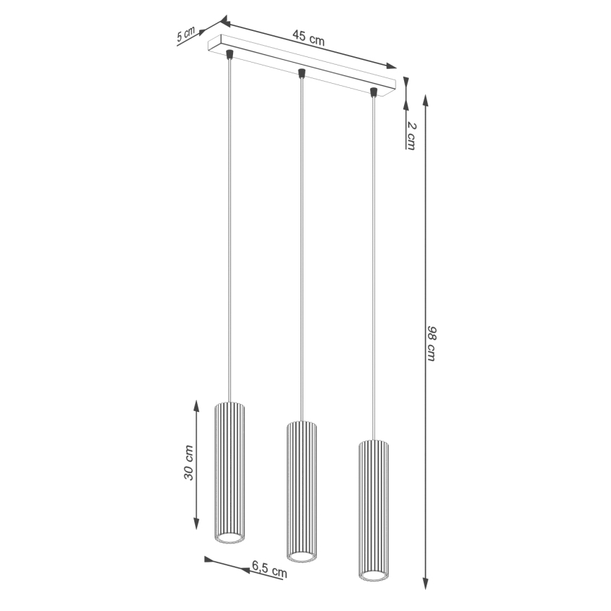 Підвісна люстра KARBON 3xGU10/10W/230V зелений