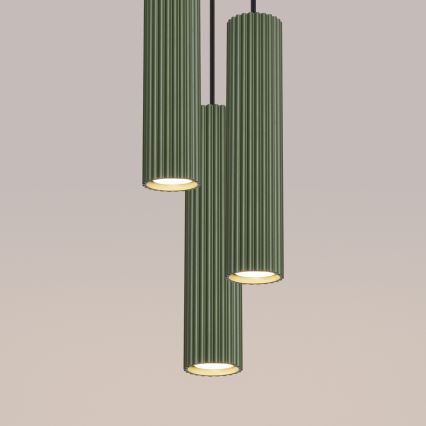 Підвісна люстра KARBON 3xGU10/10W/230V зелений