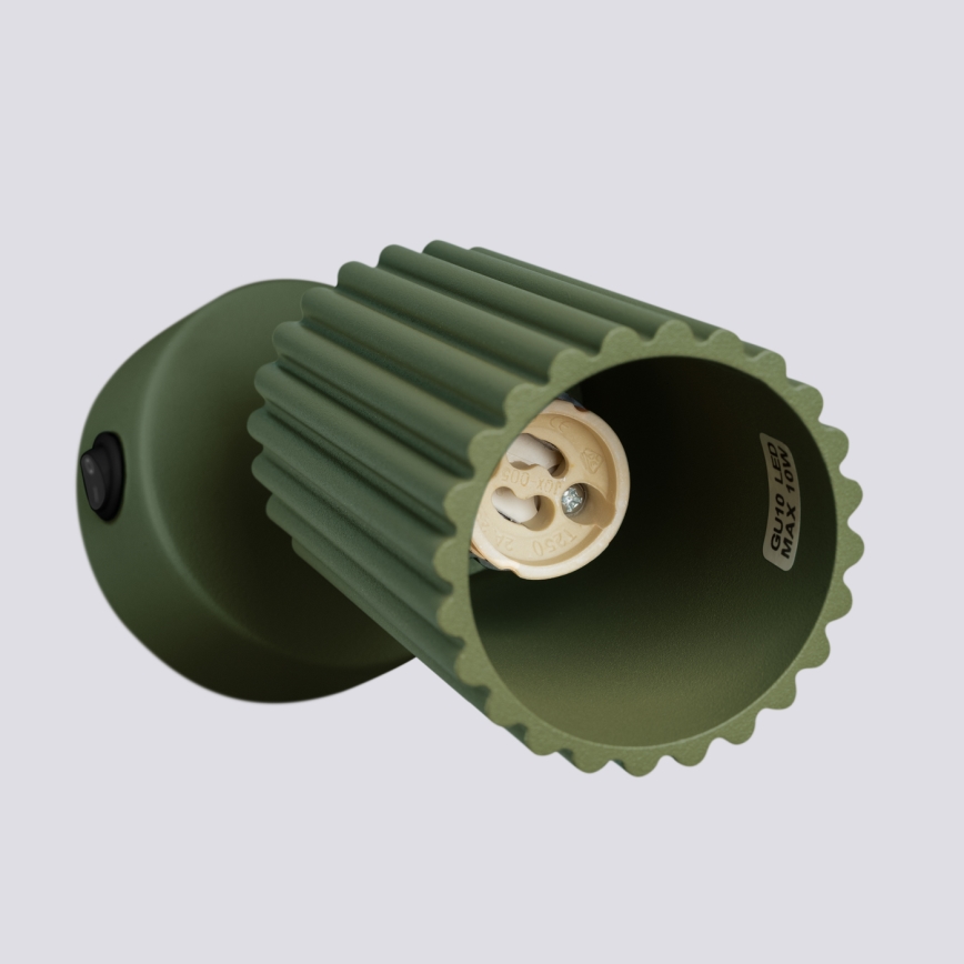 Настінний точковий світильник KARBON 1xGU10/10W/230V зелений