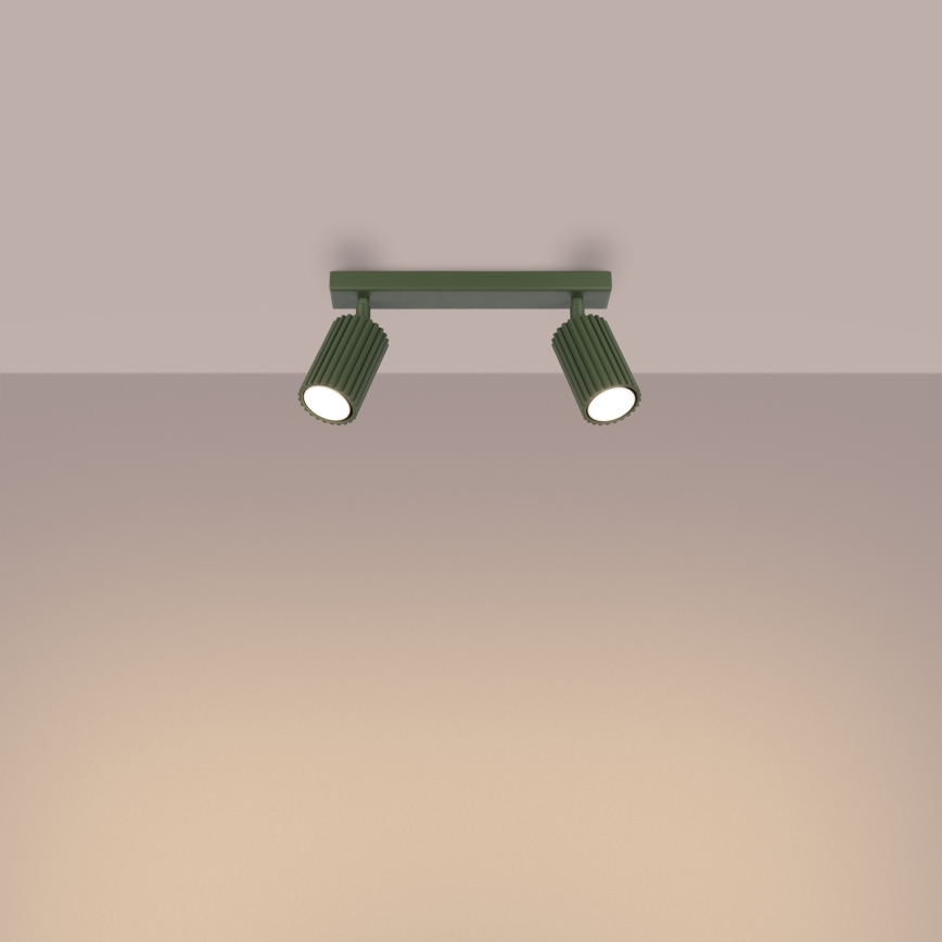 Точковий світильник KARBON 2xGU10/10W/230V зелений