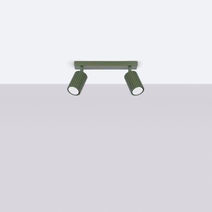 Точковий світильник KARBON 2xGU10/10W/230V зелений