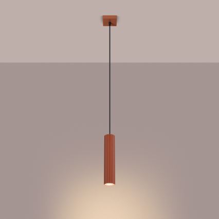 Підвісна люстра KARBON 1xGU10/10W/230V червоний