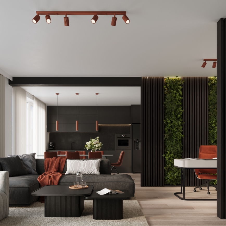 Підвісна люстра KARBON 1xGU10/10W/230V червоний