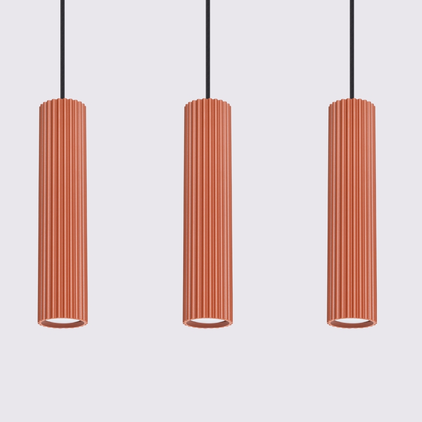 Підвісна люстра KARBON 3xGU10/10W/230V червоний