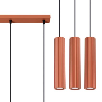 Подвесная люстра KARBON 3xGU10/10W/230V красный
